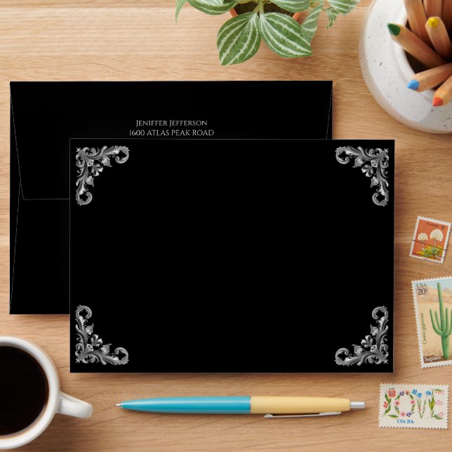 Elegant Black Envelope (Desk)