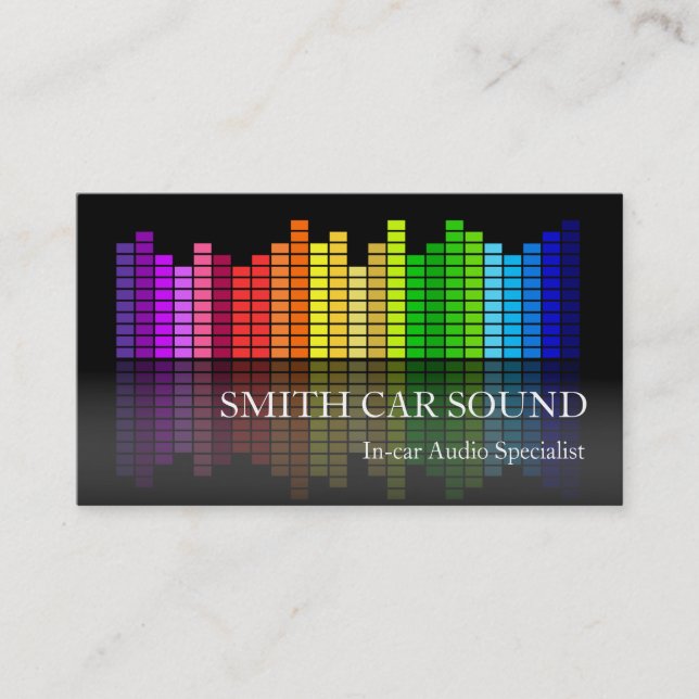 Elegant Black Equalizer DJ Music Business Card (Front)
