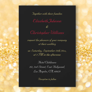 Elegant Black Faux Gold Custom Wedding Invitation
