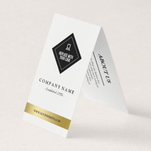 Elegant Black & Faux Gold Your Logo Hang Tag