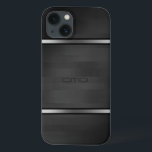 Elegant Black Faux Wood Stripes Silver Accent iPhone 13 Case<br><div class="desc">Elegant black faux wood stripes with silver accents.  If you need any help customising any of my designs,  contact ArtOnWear designer. Free text formatting with live help available by request.</div>