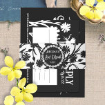 Elegant Black Floral Bat Mitzvah Invitation Belly Band<br><div class="desc">Personalise your stationary belly band for your elegant black Bat Mitzvah theme! Beautiful black floral pattern surrounding script writing is a finishing touch to vintage black bat mitzvah,  birthdays,  or wedding invitations. Transfer black and white floral design to other mailing accessories. Perfect for black botanical,  simple,  elegant party themes.</div>
