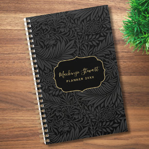 Elegant Black Floral Pattern 2026 Planner