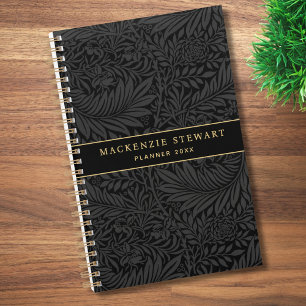 Elegant Black Floral Pattern 2026 Planner