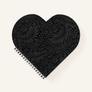 Elegant Black Floral Pattern Notebook