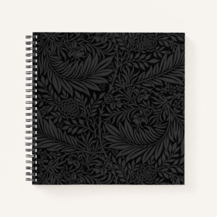 Elegant Black Floral Pattern Notebook