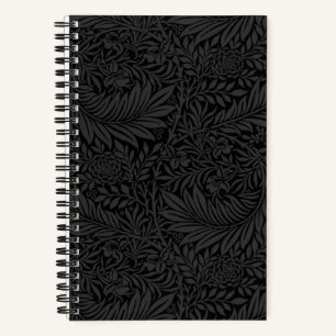 Elegant Black Floral Pattern Notebook