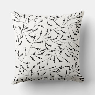 Elegant Black Floral Pattern Pillow