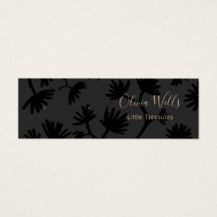 Elegant Black Floral Stud Earring  Display Card