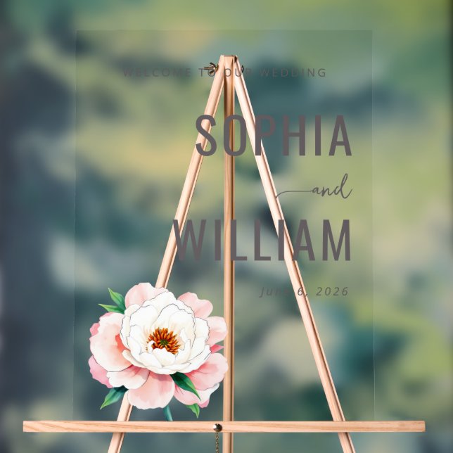 Elegant Black Floral Wedding Sign (Neutral)