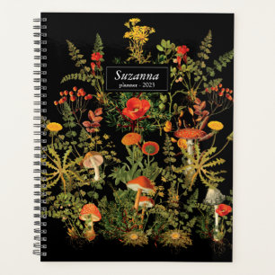 Elegant Black Florals Botanicals Fall Notebook Planner
