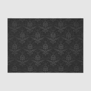 Elegant Black Flower Floral  Damask  Tissue Paper