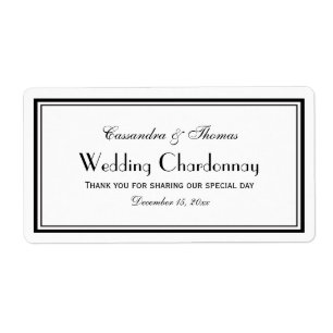 Elegant Black Framed H Wine Bottle Label