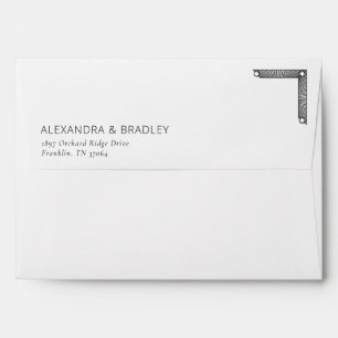 Elegant Black Geometric Border Envelope