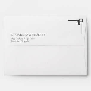 Elegant Black Geometric Icon Envelope