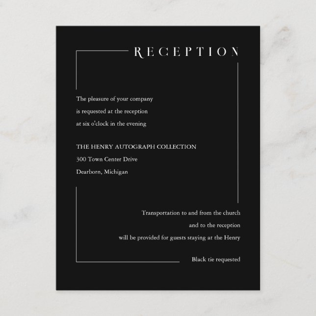 Elegant Black Geometric Initials Enclosure Card (Front)