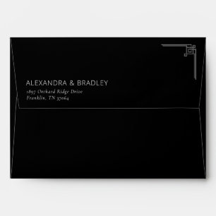 Elegant Black Geometric Minimalist Envelope