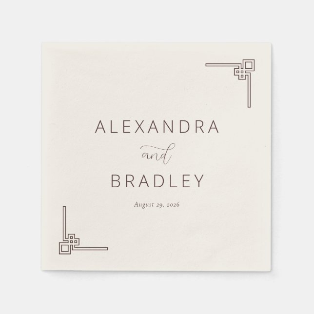 Elegant Black Geometric Napkin (Front)