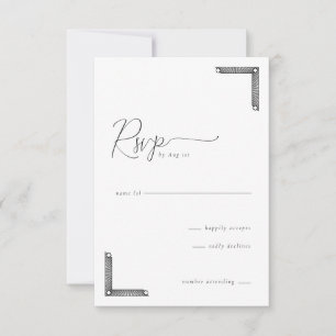 Elegant Black Geometric RSVP Card