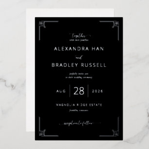 Elegant Black Geometric Wedding Invitation
