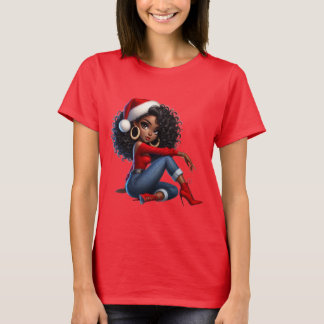 Elegant Black Girl Christmas Tee — MaMuse Holiday 