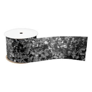 Elegant Black Glitter Sparkle Glam Sequin Satin Ribbon