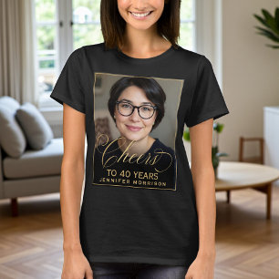 Elegant Black & Gold 40th Birthday Party Photo T-Shirt