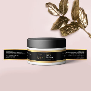 Elegant Black & Gold 4 OZ 120ml Cosmetic Jar Label