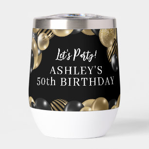 Elegant Black Gold 50th Birthday