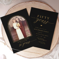 Elegant Black Gold 50th Wedding Anniversary Party