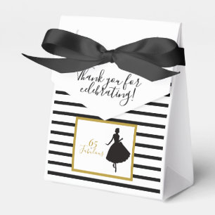 Elegant Black Gold 65th Birthday Milestone Party Favour Box