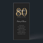 Elegant Black Gold 80th Birthday Program w/ Menu Invitation<br><div class="desc">Elegant "Birthday Party Program" design with a sophisticated script typography w/ custom text.</div>