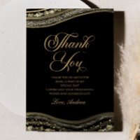 Elegant Black Gold Agate Birthday Party