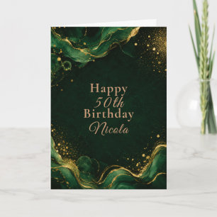 Elegant Black Gold Alcohol Ink Card