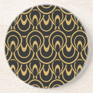 Elegant Black & Gold Art Deco Design Coaster