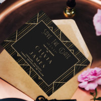 Elegant Black & Gold Art Deco Great Gatsby Wedding
