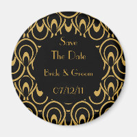 Elegant Black & Gold Art Deco Save The Date