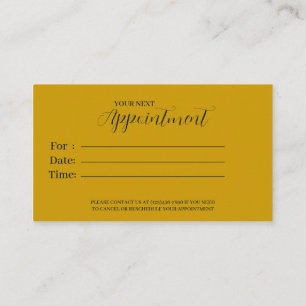 Elegant Black & Gold Back&Front Appointment Card