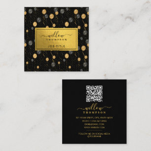 Elegant Black & Gold Balloons Event Planner Square Business Card