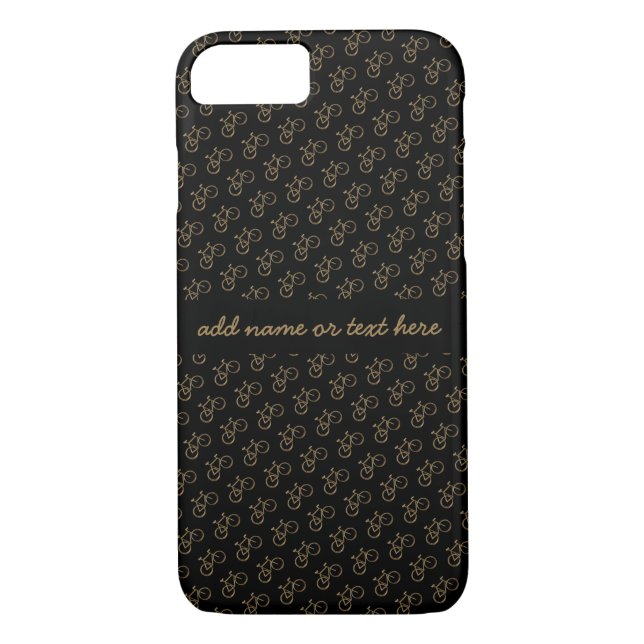 Elegant Black Gold Bike Bicycle Pattern Cycling Case-Mate iPhone Case (Back)
