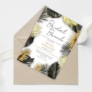 Elegant Black Gold Bridal Brunch Shower Wedding  Invitation