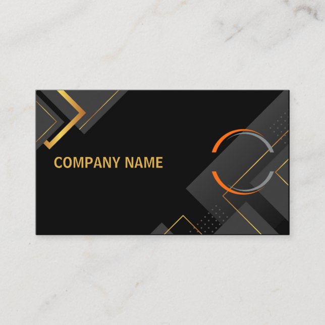 Elegant Black & Gold Business Card | Modern Corpor (Front)