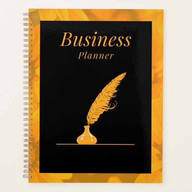 Elegant black gold business  planner (Front)
