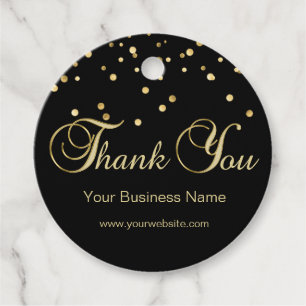 Elegant Black Gold Business Thank You Favour Tags