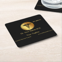 Elegant Black&Gold Caduceus Medical Surgery Emblem