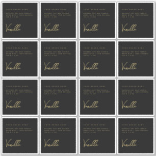 Elegant black gold candle product label