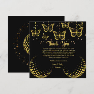 Elegant Black & Gold Card for Wedding Anniversary