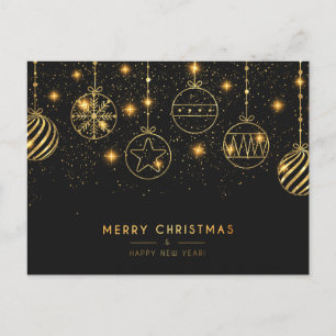 Elegant Black & Gold Christmas Card