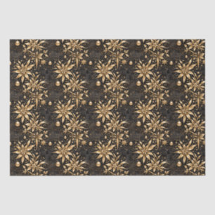 Elegant Black Gold Christmas Ornament Floral Tissue Paper