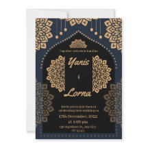 ELEGANT black GOLD CLASSIC MANDALA WEDDING INVITAT